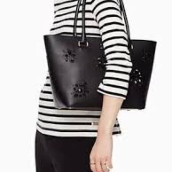 Kate Spade Grove Street Handbag Crystal Embellished Leather Black - Picture 7 of 7